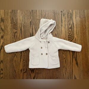 Charming Cream Kids Button-Up Sweater